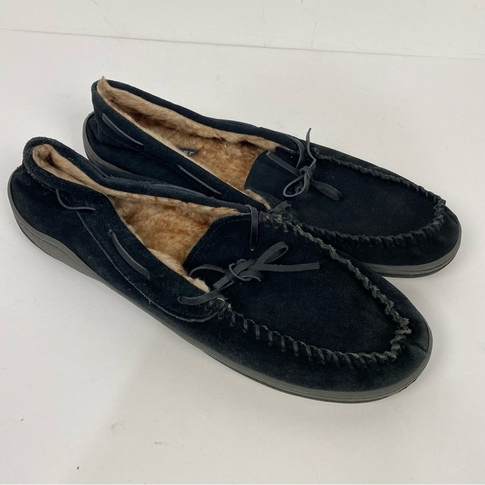 Rockport Mens slippers black house shoes